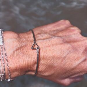 Delicate Sterling Silver Triangle Bracelet